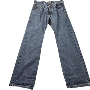 Enyce Jeans Mens 32x31 Blue Medium Wash Relaxed Straight Denim Hip Hop Logo